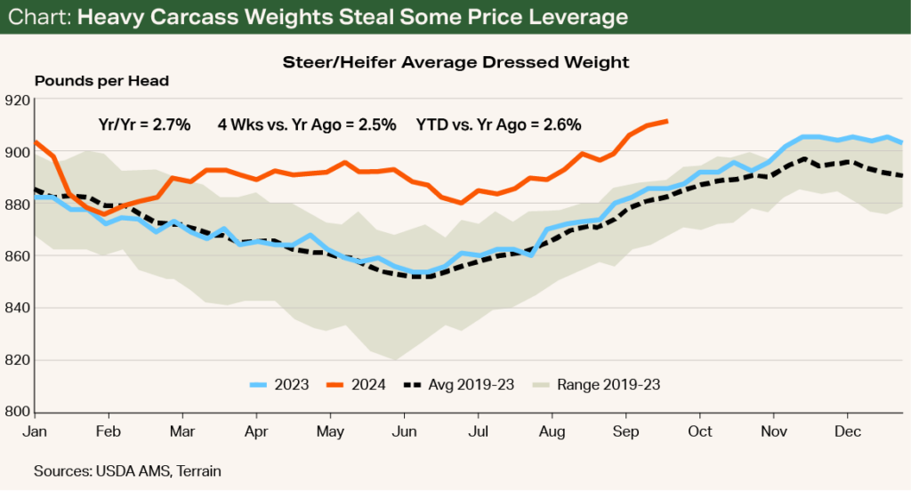 Chart - Heavy Carcass Weights Steal Some Price Leverage Chart - Heavy Carcass Weights Steal Some Price Leverage