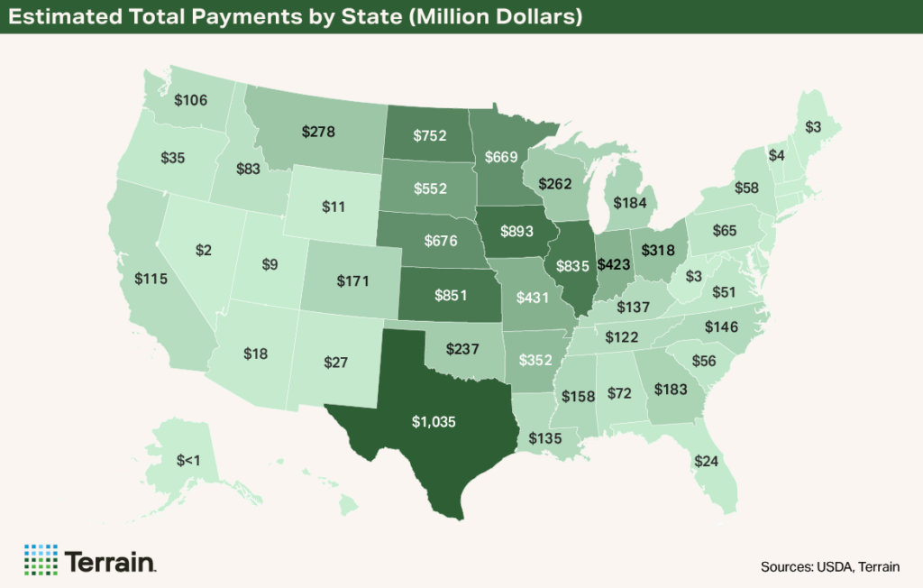 FBA Map 1 - Estimated Total Payments by State (Million Dollars) FBA Map 1 - Estimated Total Payments by State (Million Dollars)